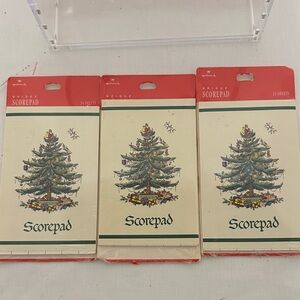 Vintage Spode For Hallmark Christmas Tree Bridge Scorepad Set 72 Sheets